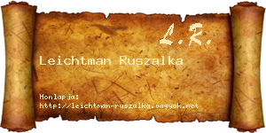 Leichtman Ruszalka névjegykártya